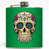 Day of the Dead Skull - Green Flask