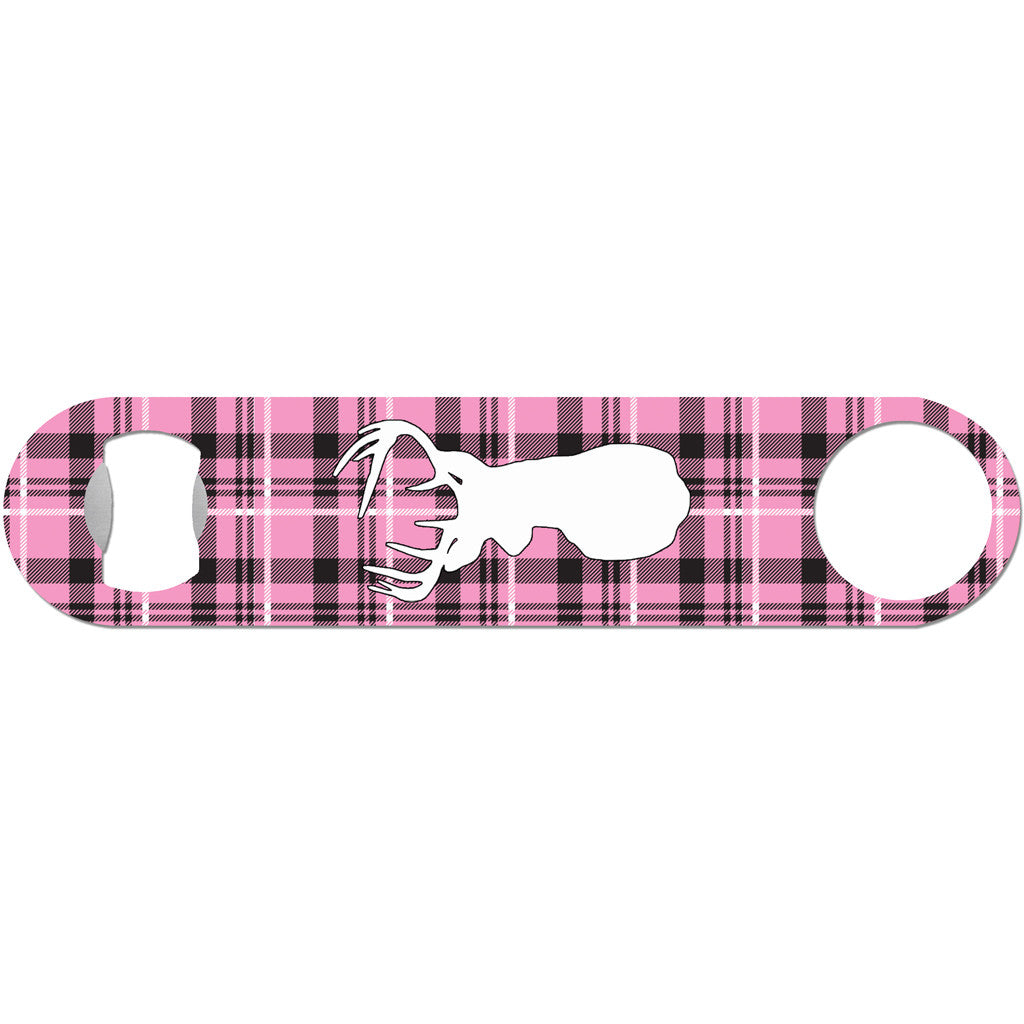 Deer on Pink Plaid - Outdoorsy Bottle Opener