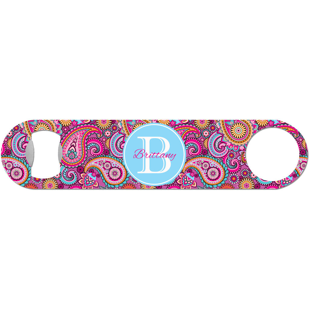 Personalized Pink Paisley - Monogram Bottle Opener