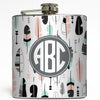 Feather Monogram - Personalized Flask