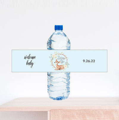 Welcome Baby Deer, Baby Shower Water Bottle Label