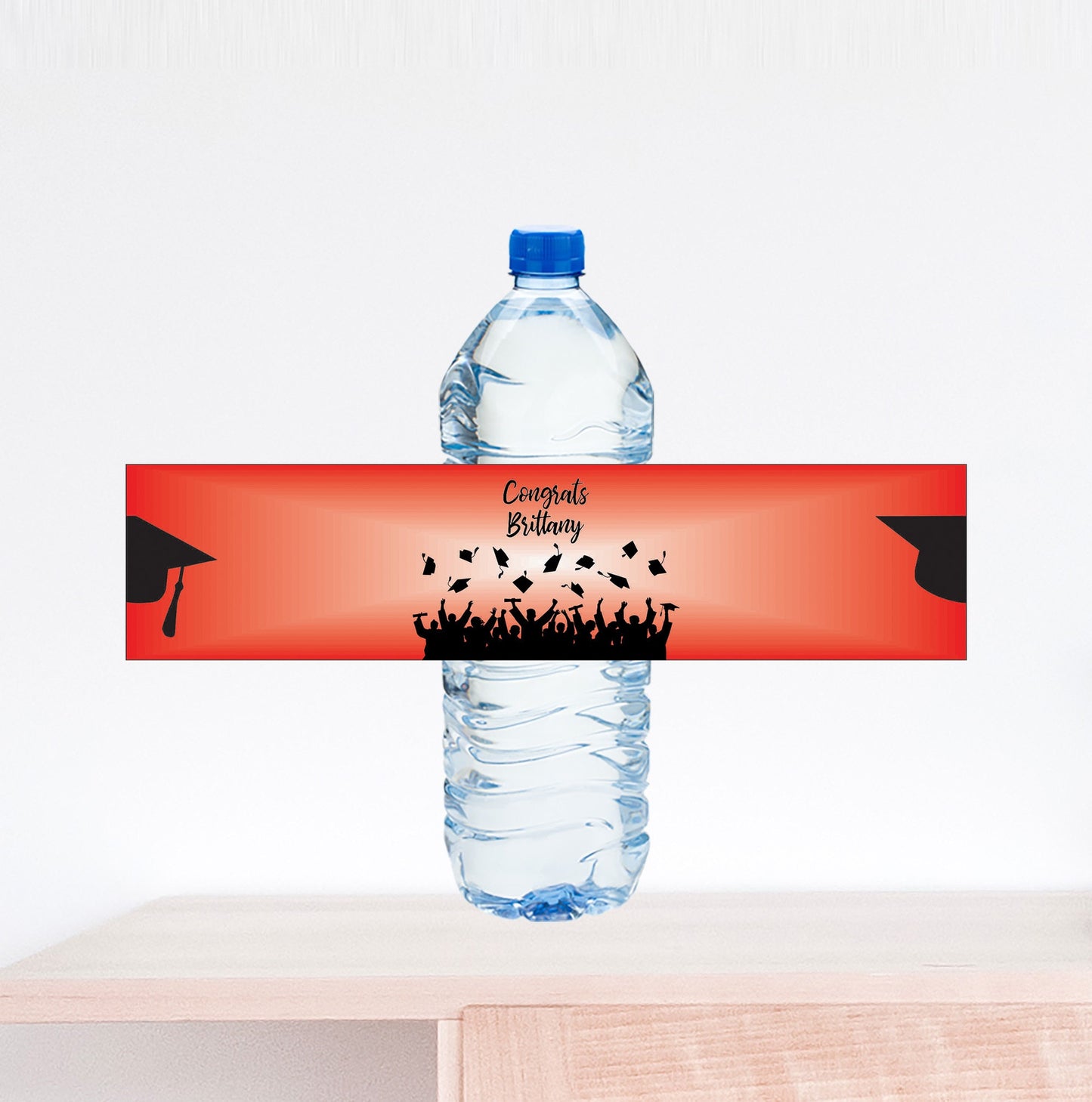 Graduation Cap Water Bottle Label