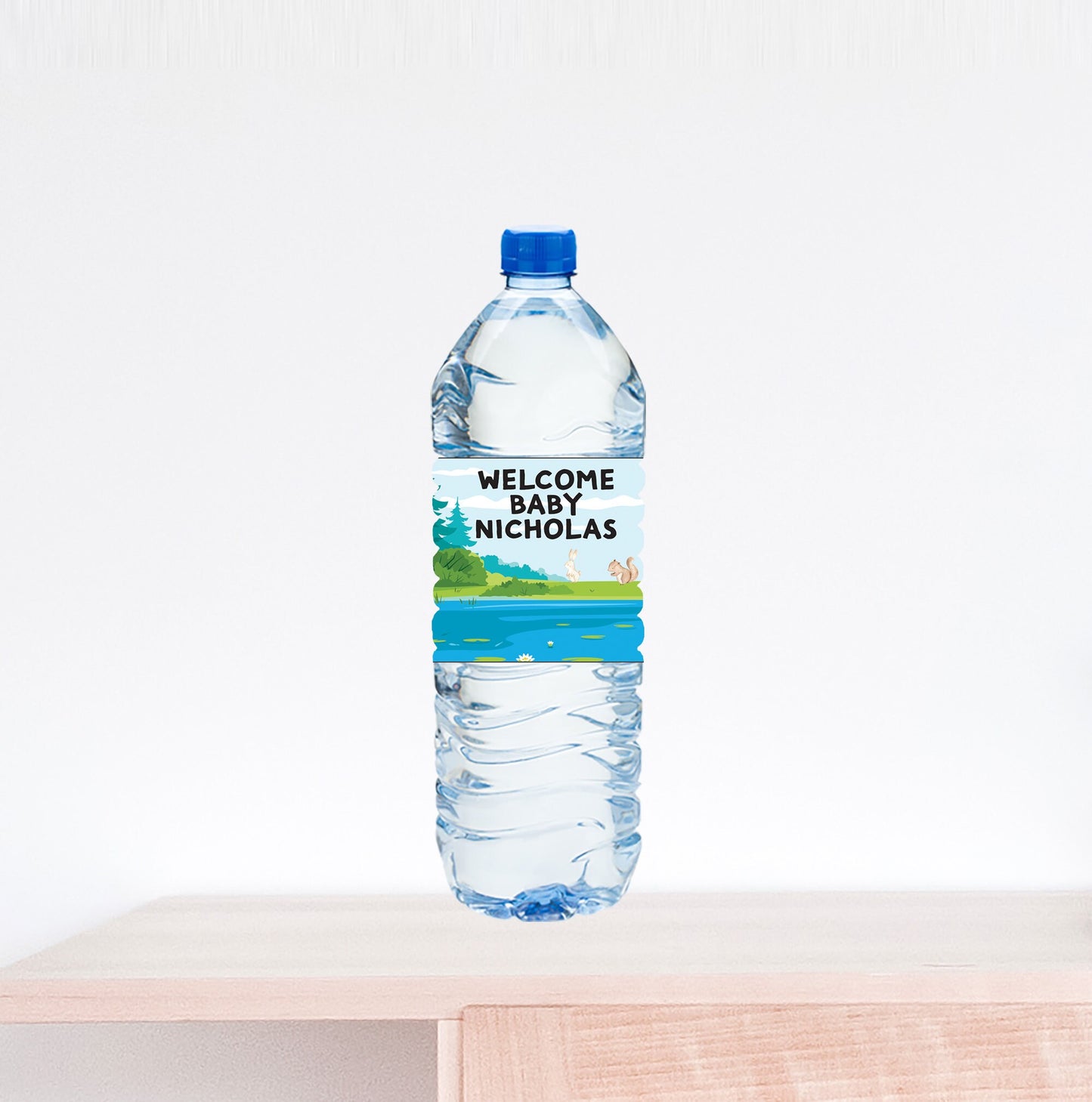 Wildlife Baby Shower Water Bottle Label
