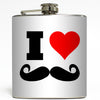Mustache Love - I Heart Mustache Flask