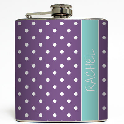 Custom Polka Dot - Personalized Flask