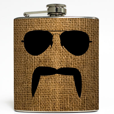 The Aviator - Mustache and Sunglasses Flask