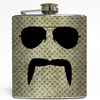 The Aviator - Mustache and Sunglasses Flask