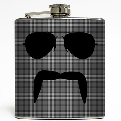 The Aviator - Mustache and Sunglasses Flask