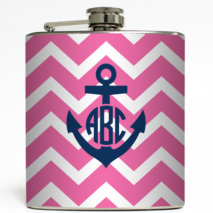 Zoey - Anchor Monogram Flask