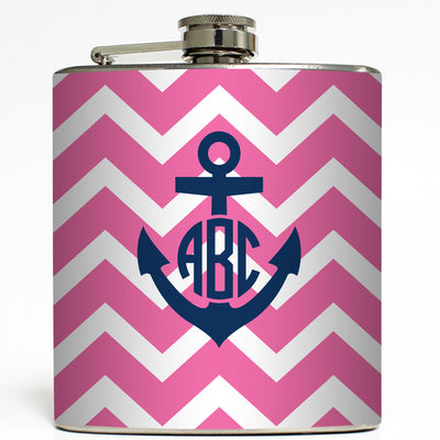Zoey - Anchor Monogram Flask