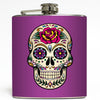 Day of the Dead Skull - Purple Flask