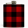 Red & Black Buffalo Plaid - Lumberjack Flannel Flask