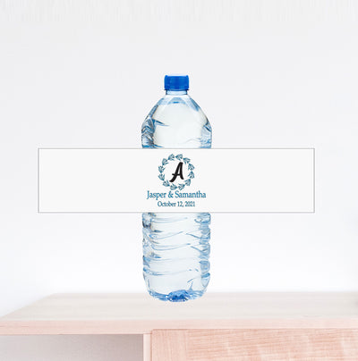 Personalized Monogram Wedding Water Bottle Label