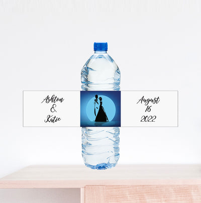 Personalzied Wedding Water Bottle Labels with Bride and Groom