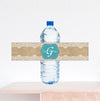 Monogram Wedding Burlap Theme Water Bottle Label