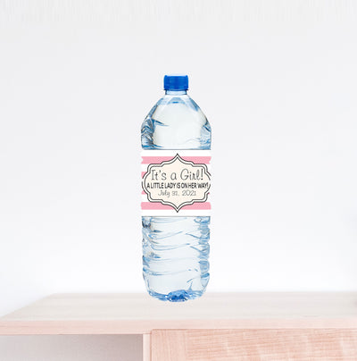It's a Girl, Baby Shower Water Bottle Label