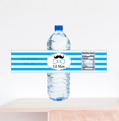 Lil Man, Baby Shower Water Bottle Label