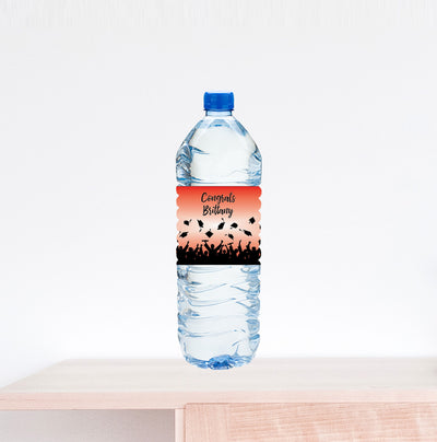 Graduation Cap Water Bottle Label