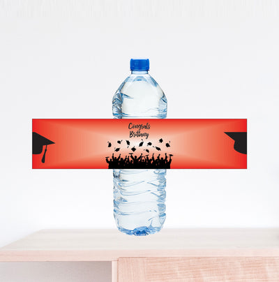 Graduation Cap Water Bottle Label