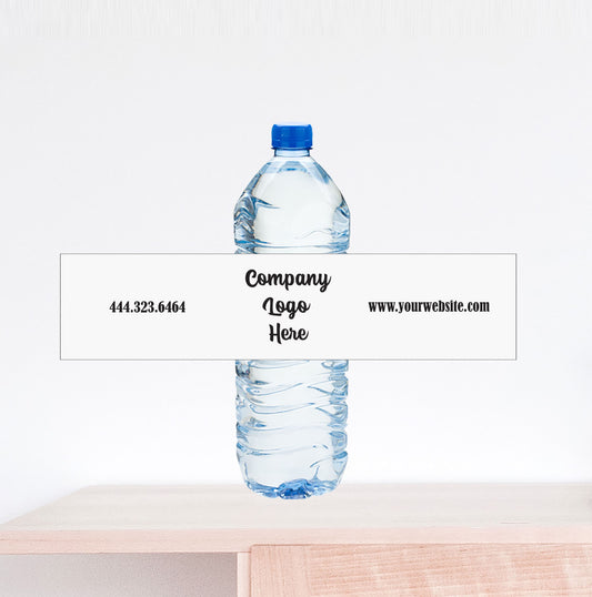 Custom Water Bottle Label, Business Water Bottle Label