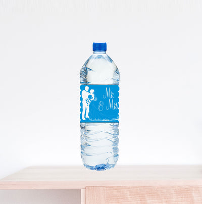 Bride and Groom Water Bottle Label