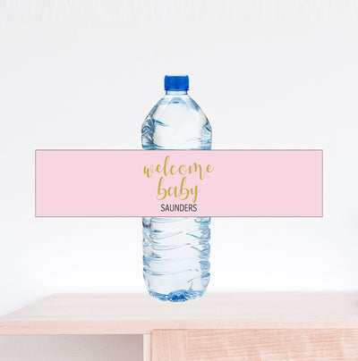 Welcome Baby, Baby Shower Water Bottle Label