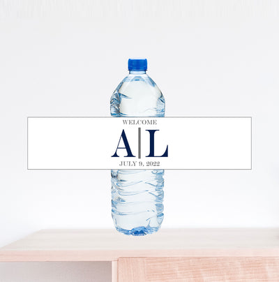 Contemporary Monogram Water Bottle Label