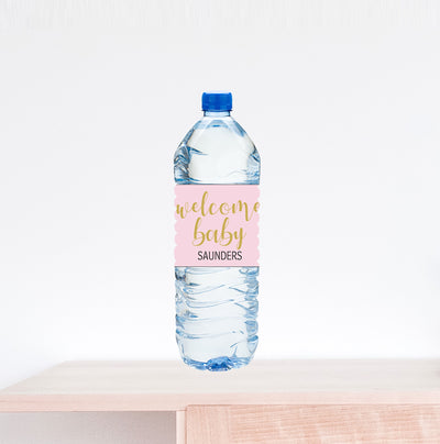 Welcome Baby, Baby Shower Water Bottle Label