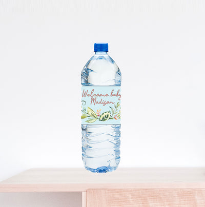 Welcome Baby Zoo Theme Baby Shower Water Bottle Label
