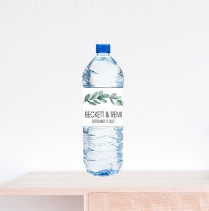 Eucalyptus Leaf Wedding Bottle Label
