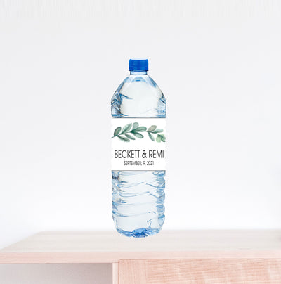 Eucalyptus Leaf Wedding Bottle Label