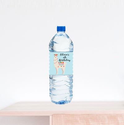 Llama Birthday Water Bottle Label
