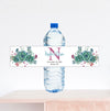 Monogram and Date Succulent Wedding Water Bottle Label